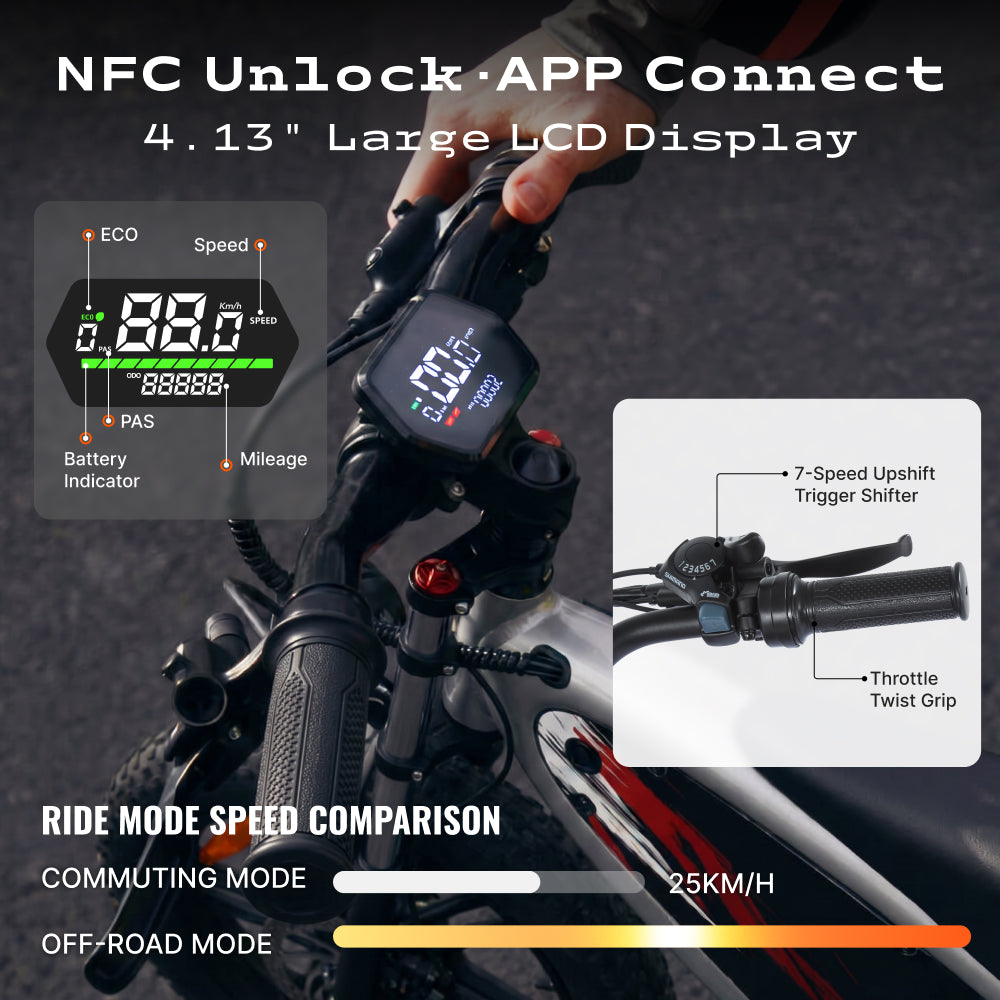 HX Q6 Moped-Style Fat Tire Electric Bike